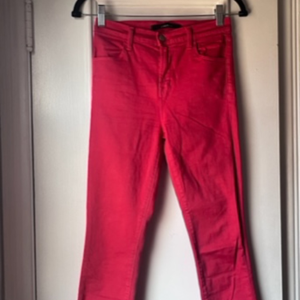 J Brand Carnelian [Reddish] Stretch High Rise Skinny Cropped Jean